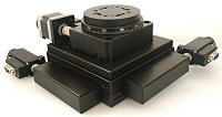 Stepper Motor Driven XY-Rotary Alignment Stage, Range of Travel, X-axis 100 mm, Y-axis 100 mm, Rotary-axis diameter 100 mm
