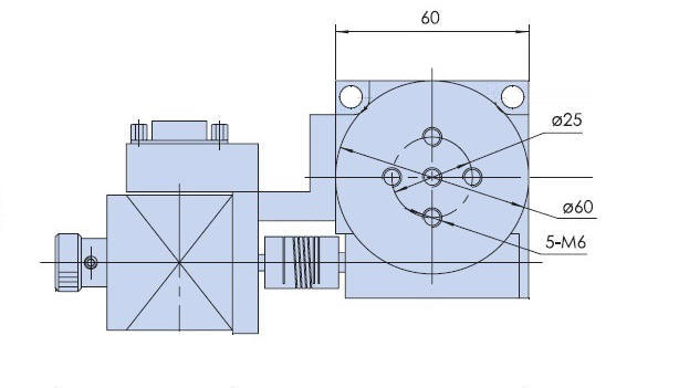 Motorized XY-Rotary Alignment Stage, Range of Travel, X-axis 100 mm, Y-axis 100 mm, Rotary-axis 360 (Deg. Continuous), Table Diameter 60 mm