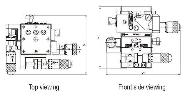 Manual Dual-axis Super Thin Linear Positioning Stage Mechanical Drawing
