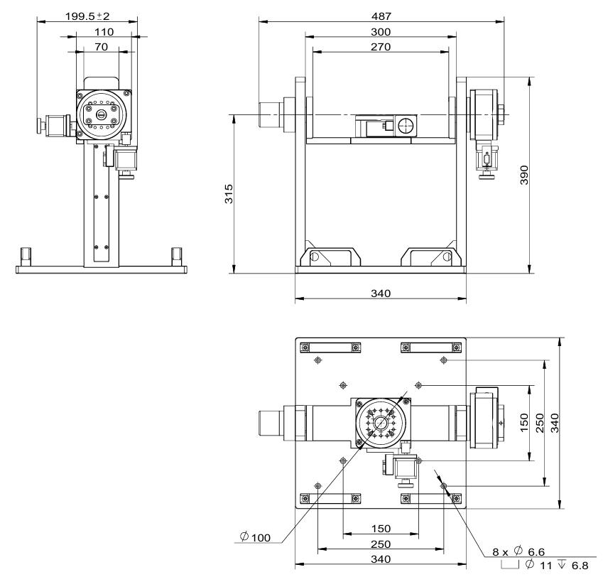 Motorized Two-axis Gimbal Mount, Elevation and Roll Axes