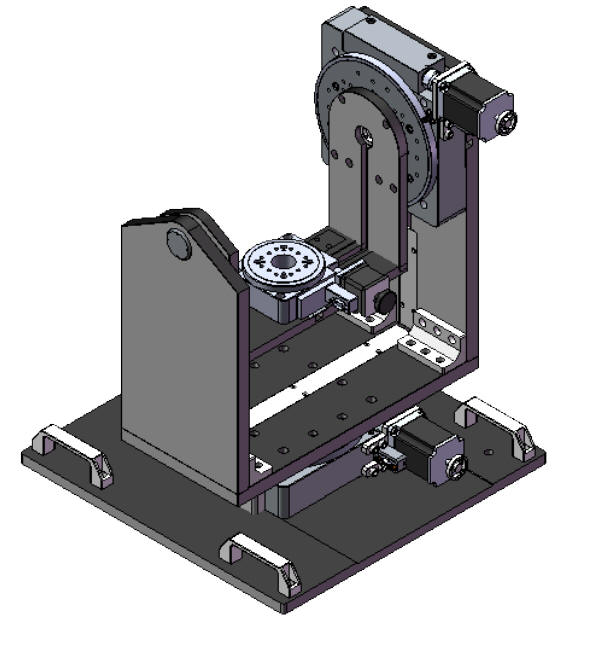 Stepper Motor Driven Three-axis Gimbal Mount, Azimuth, Elevation and Roll Axes (Yaw, Pitch and Roll Axes) 